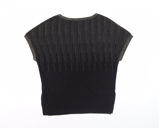 Oasis Women's Black Metallic Pullover Jumper S