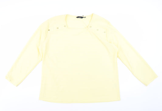 Womens UK Size XL Isle Collection Yellow Basic Blouse