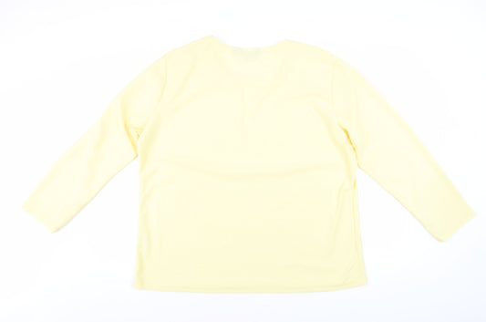Isle Collection Women's Yellow Square Neck Blouse XL