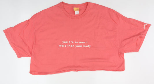 Additional front view of Allbody unisex pink cropped t-shirt 3xl cotton jersey