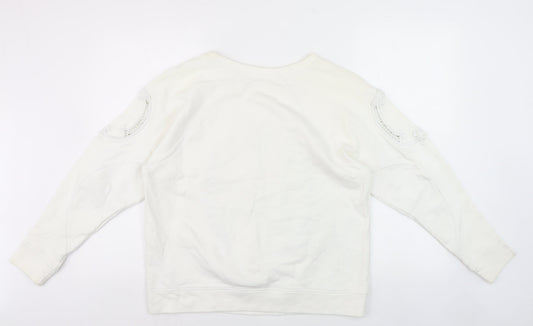 Womens UK Size M Zara White Pullover Jumper