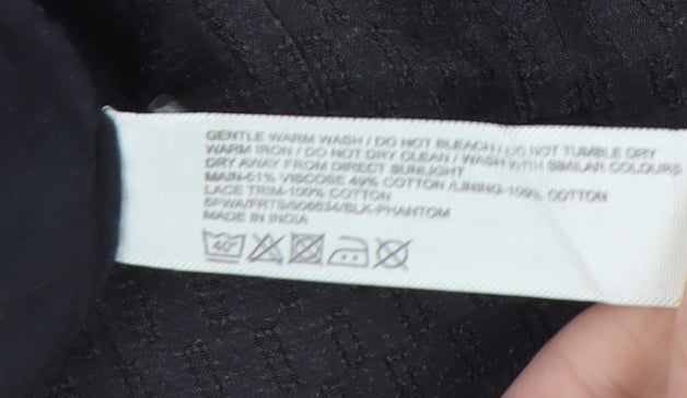 FatFace Women's Black Short Skirt UK 12 Lace Accent