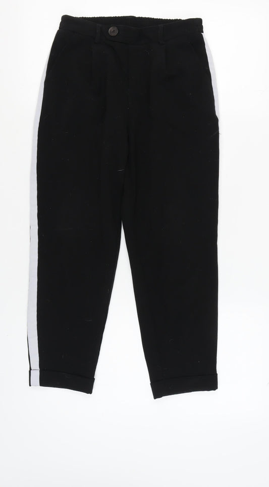Womens UK Size S Stradivarius Regular Fit Casual Black Trousers