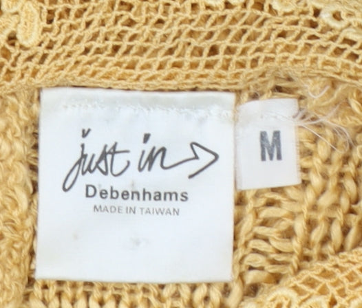 Womens UK Size M Debenhams Yellow Pullover Jumper