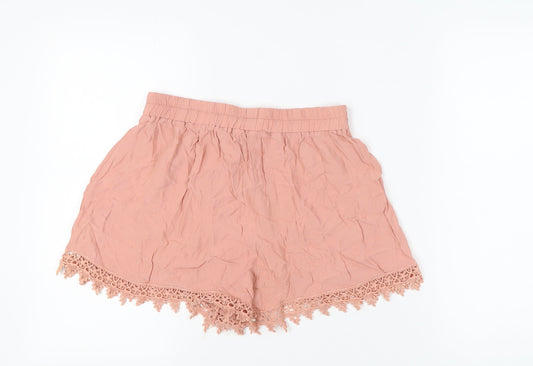 Miss Selfridge Women’s Pink Lace Trim Shorts, Size 12
