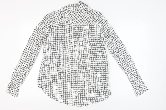 Womens UK Size 10 Topshop White Basic Button-Up