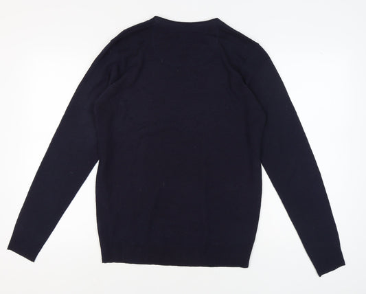 Industrialize Men's Blue V-Neck Pullover Jumper M