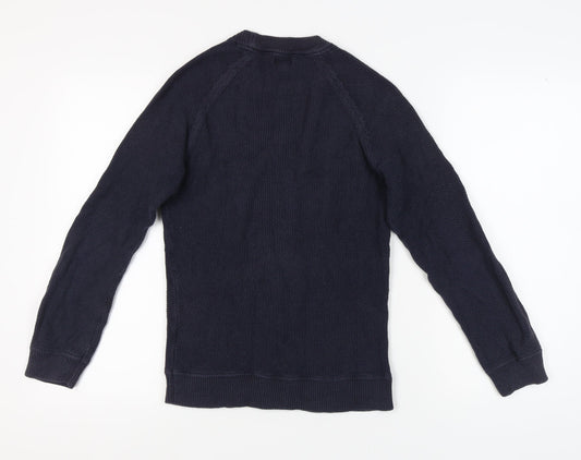 H&M Men's Black Pullover Jumper, Size S, Chunky Knit