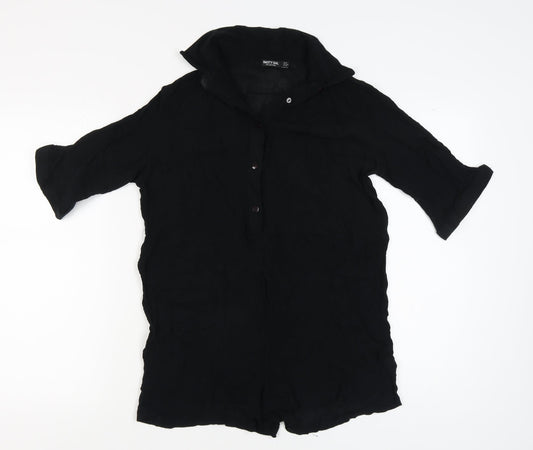 Womens UK Size 10 Nasty Gal One-Piece Black Playsuit
