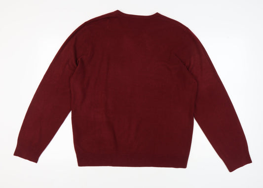 Marks and Spencer Men's Red XL Pullover Jumper