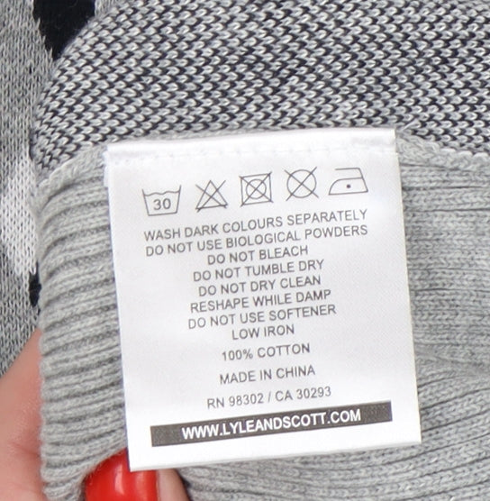 Lyle & Scott Men's Grey 2XL Argyle Pullover Jumper