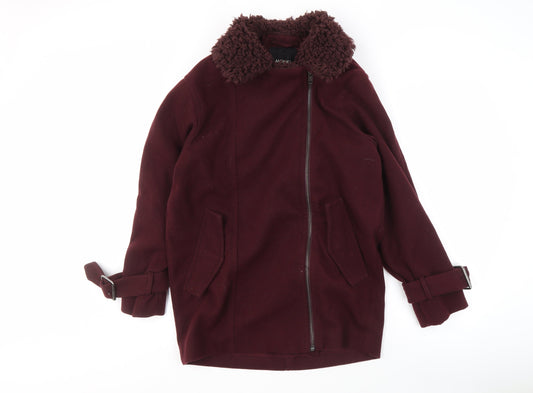 Womens UK Size XS Monki Red Motorcycle Jacket