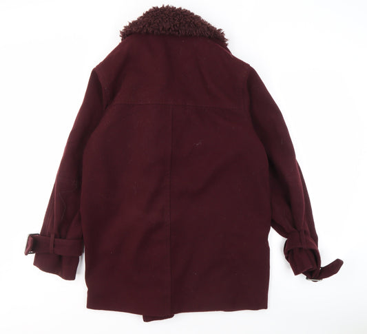 Womens UK Size XS Monki Red Motorcycle Jacket