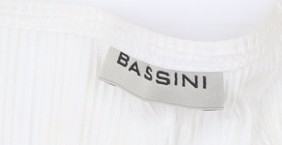 Womens UK Size XL BASSINI Ivory Wrap Blouse