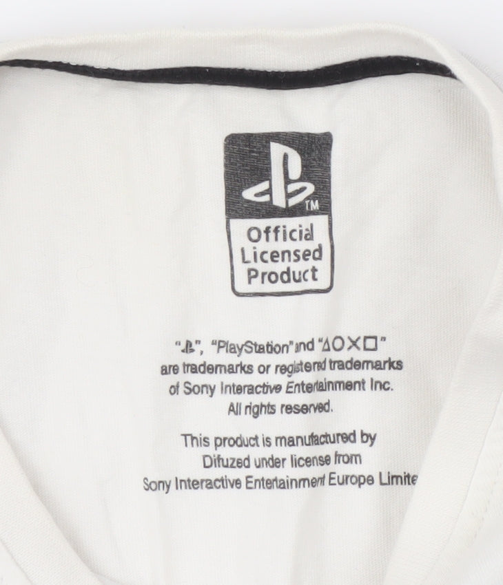 George Men's White PlayStation Graphic T-Shirt M