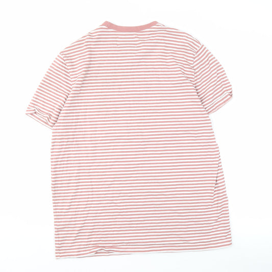 The Stronghold Men's XL Red Striped Crew Neck T-Shirt