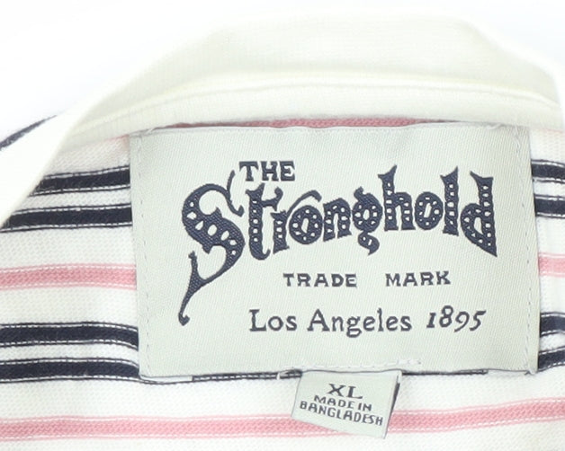 The Stronghold Men's XL Multicoloured Striped T-Shirt