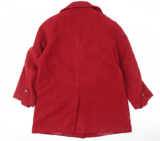 Womens UK Size 16 EWM Red Overcoat