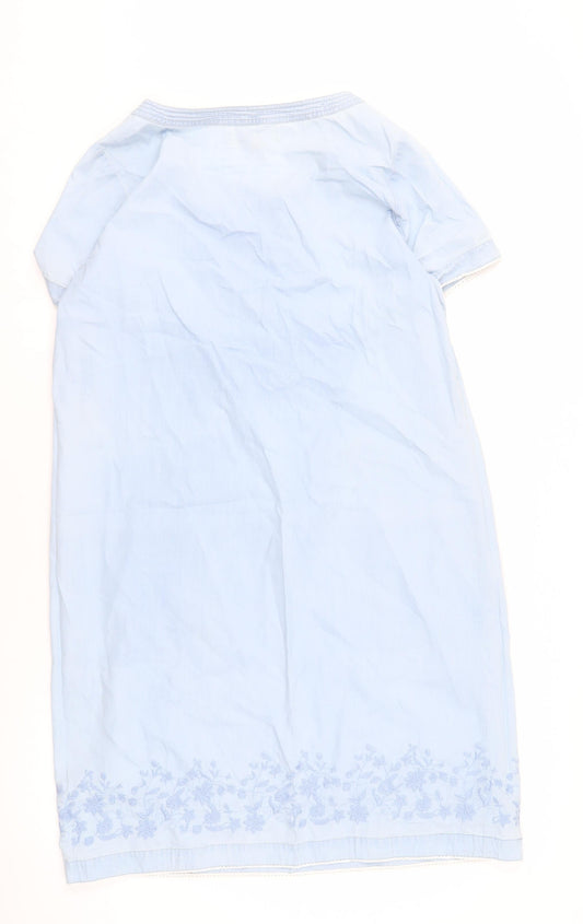 Brakeburn Women's Blue Cotton Knee Length Shift Dress