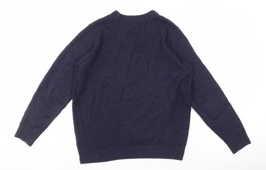 James Pringle Men's Blue V-Neck Pullover Jumper M