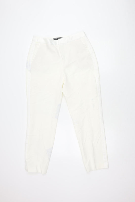 Womens UK Size L Zara White Trousers