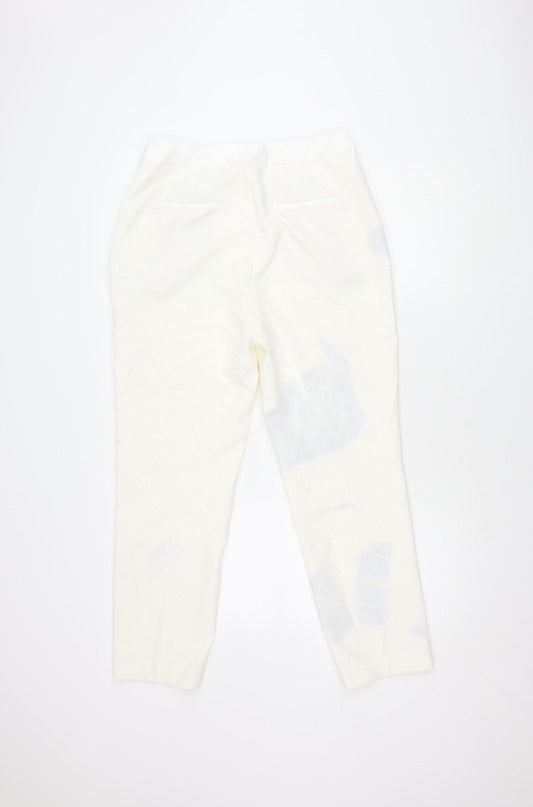 Womens UK Size L Zara White Trousers