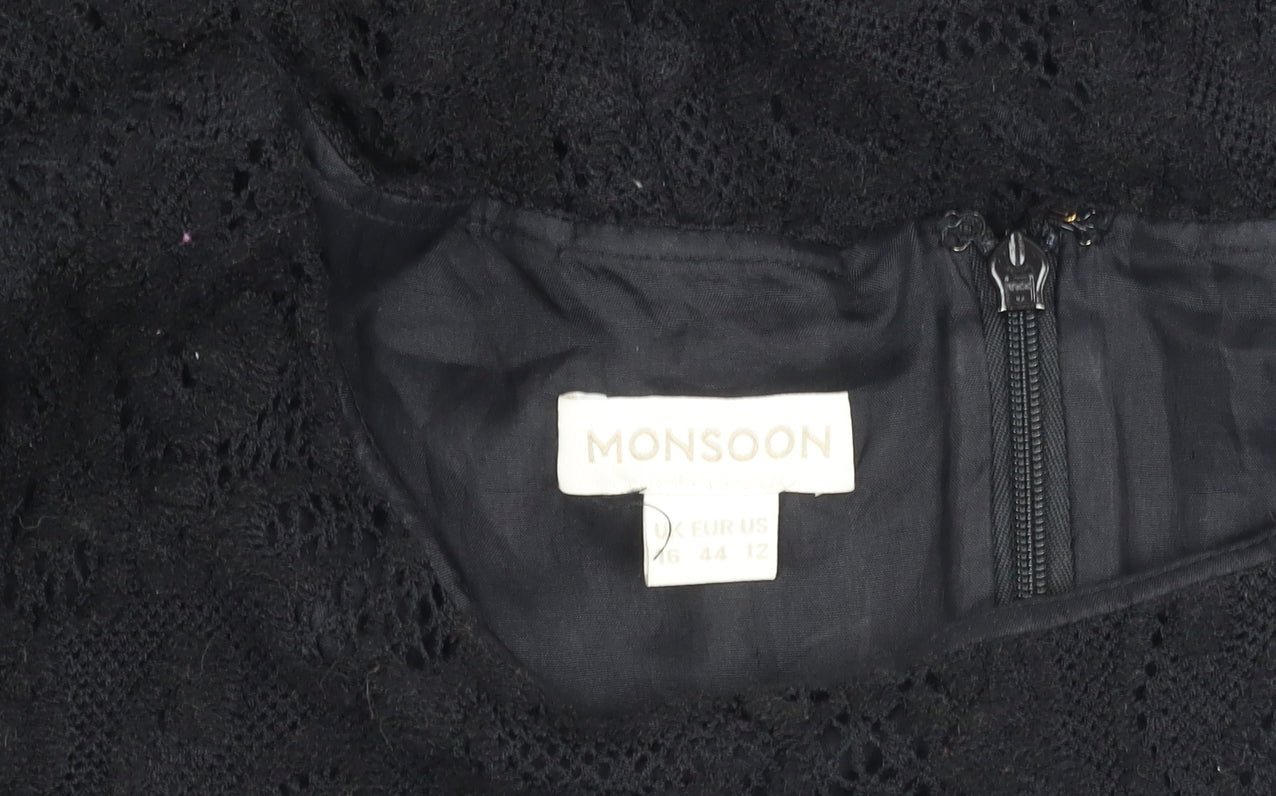 Monsoon Women's Black Sheath Dress Size 16