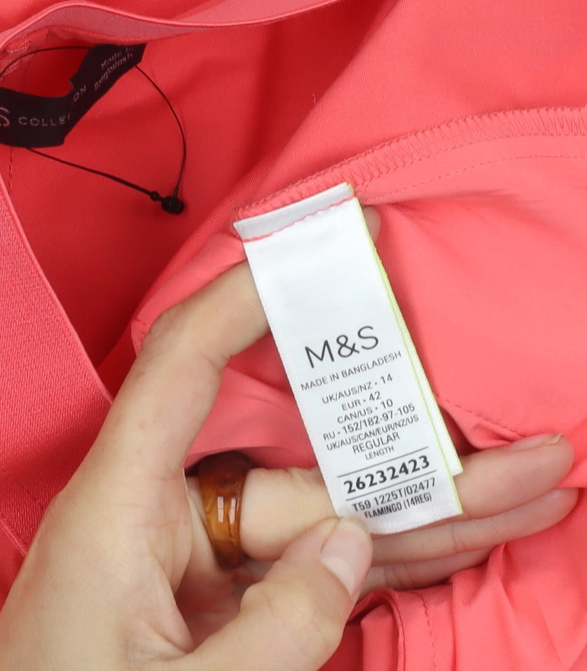 Womens UK Size 14 Marks and Spencer Pink Trousers