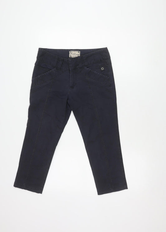 Womens UK Size 10 Red Herring Regular Fit Black Trousers