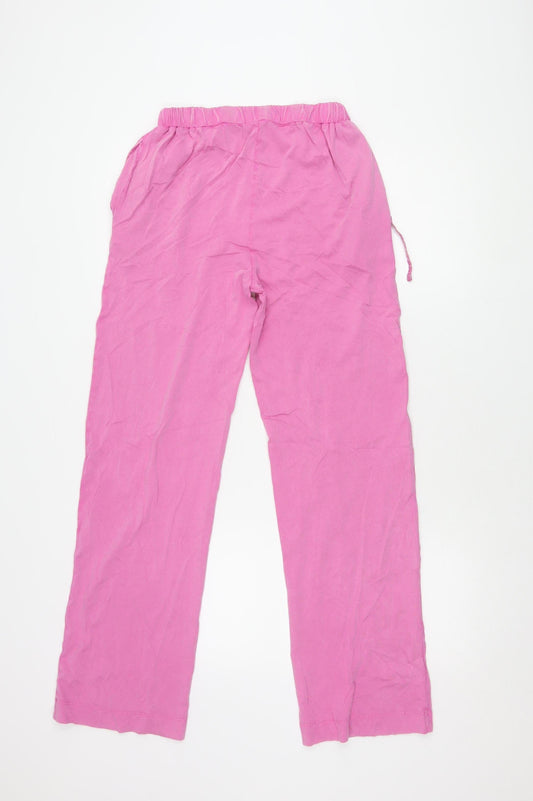 Womens UK Size XS NEXT Relaxed Fit Casual Pink Trousers