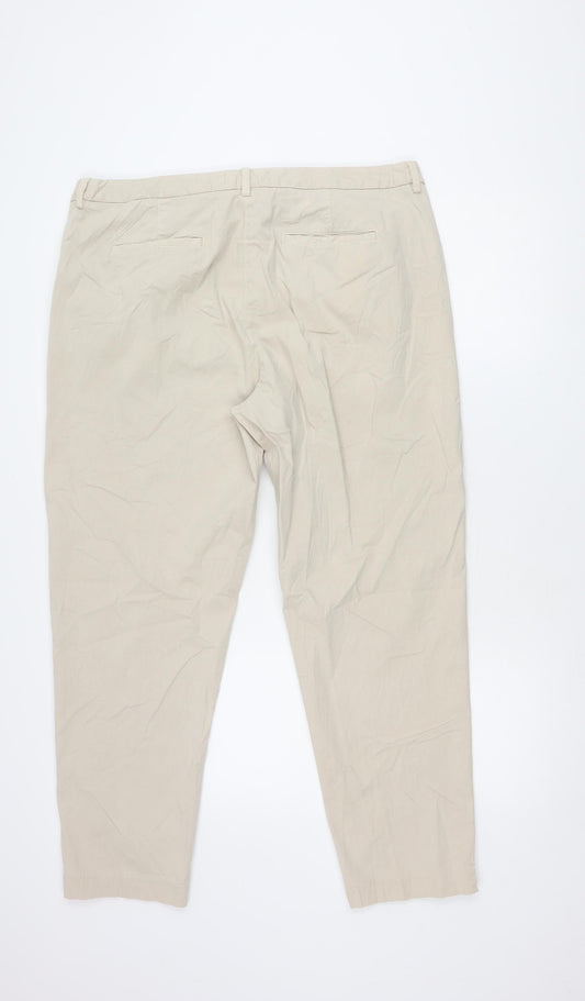 Marks and Spencer Men's Beige Chino Trousers Size 18