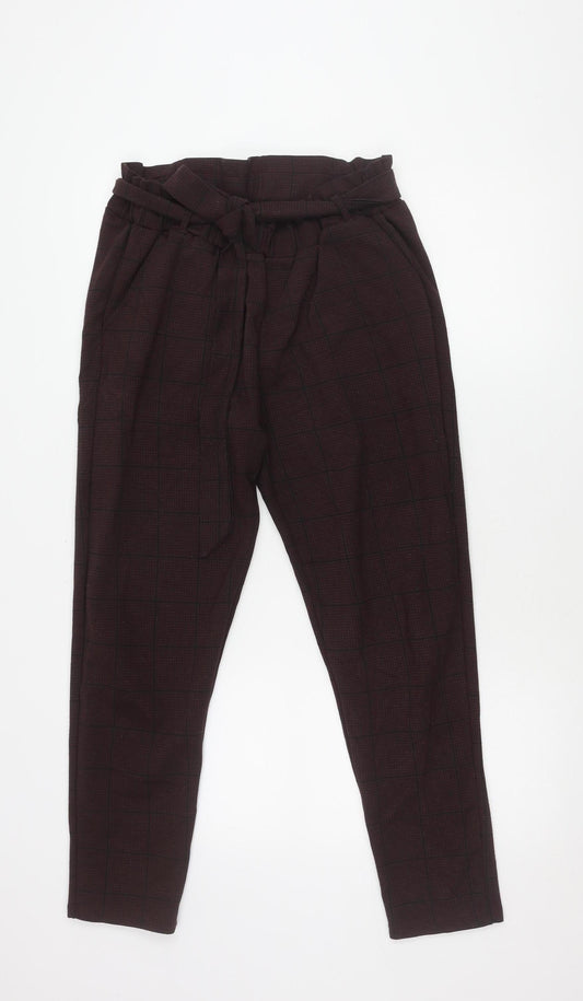 New Look Women's Brown Check Trousers Size 10