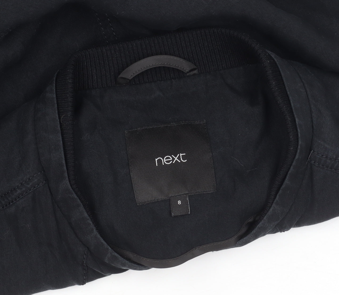 Womens UK Size 8 NEXT Black Bomber Jacket