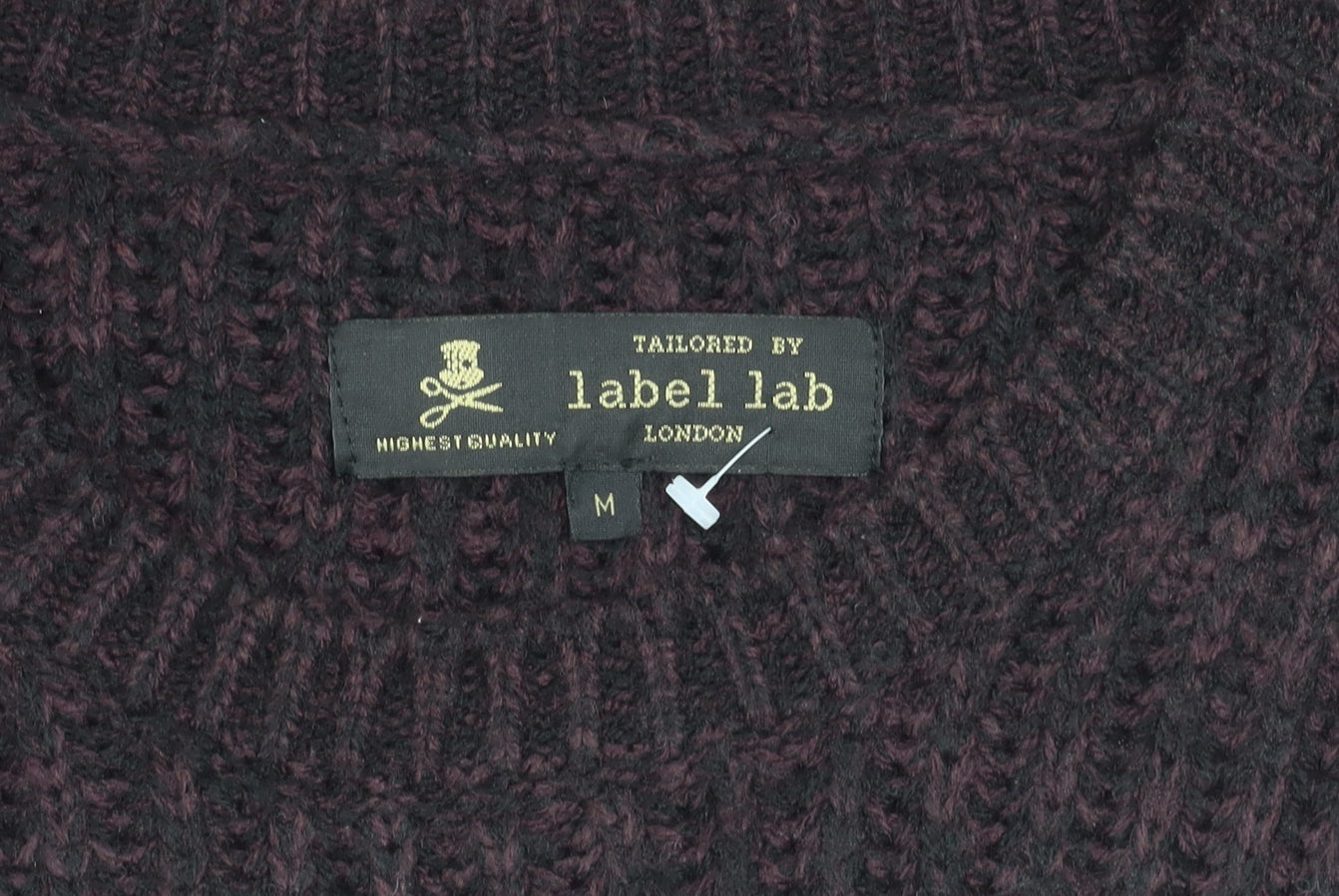 Label Lab Men's Black Medium Pullover Jumper, Acrylic Knit