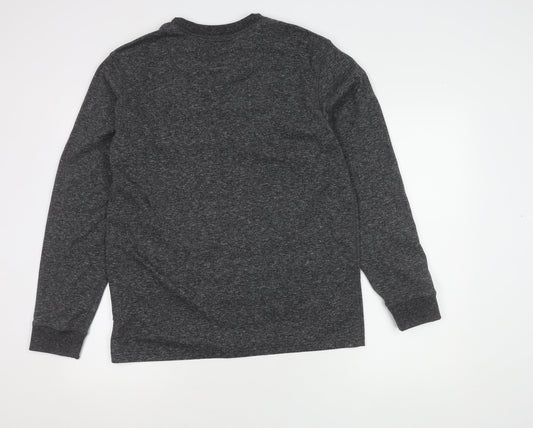 Next Men's Black Henley Jumper M Polyester Cotton
