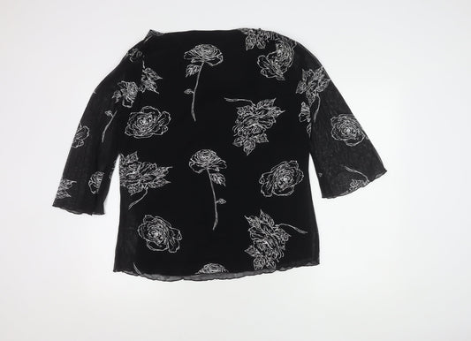 Womens UK Size L Bonmarché Black Basic Blouse