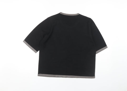 Womens UK Size 16 Marks and Spencer Black Ringer T-Shirt