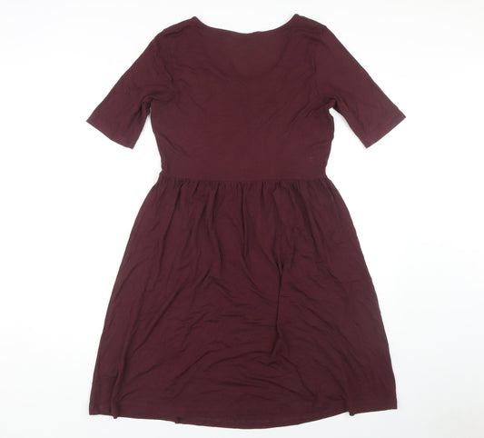 Marks and Spencer Women's Purple Scoop Neck Dress Size 10