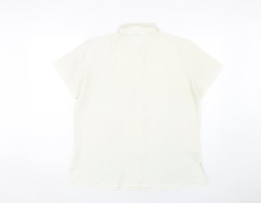 Womens UK Size 16 Marks and Spencer Ivory Basic Button-Up