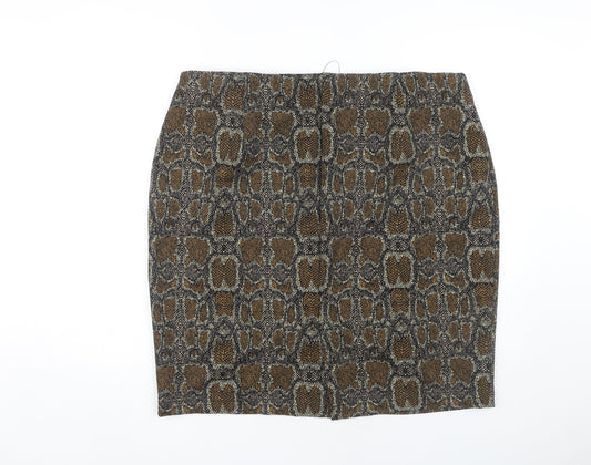Marks and Spencer Women's Brown Animal Print Pencil Skirt