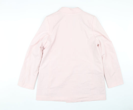 H&M Women's Pink Blazer - M, Long Sleeve, Lined