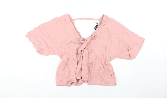 Womens UK Size 10 ASOS DESIGN Pink Wrap Blouse