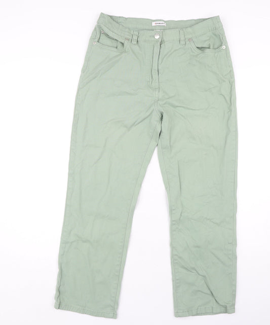 Womens UK Size 10 Damart Regular Fit Chino Green Trousers