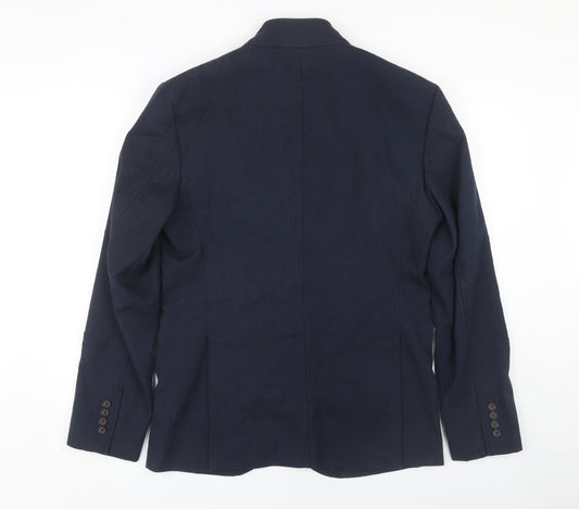 Zara Men Blue L Basic Jacket Cotton Autumn