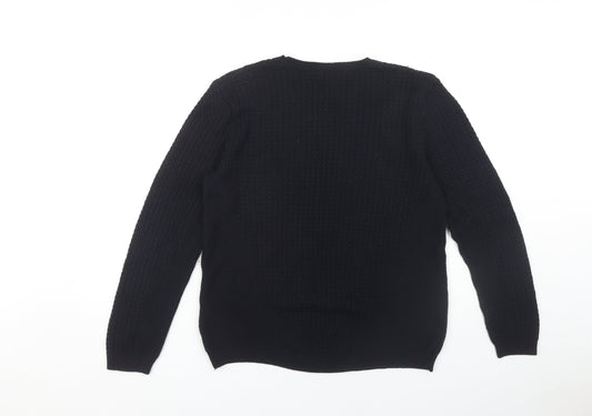 ASOS Men's Black Cable-Knit Pullover Jumper, M