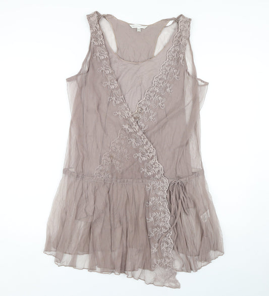 Womens UK Size 14 Marks and Spencer Brown Wrap Tank