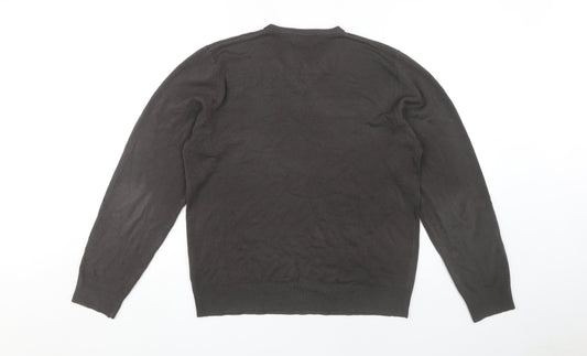 Marks and Spencer Mens Black V-Neck Pullover Jumper