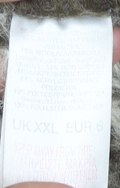 River Island Men's Black XL High Neck Full Zip Jumper