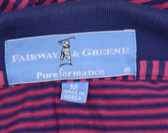 Fairway & Greene Men's Purple Striped Polo Shirt M