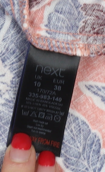 Next Women's Multicoloured Sleeveless Floral Dress Size 10